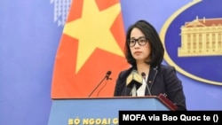 Người phát ngôn Bộ Ngoại giao Việt Nam Phạm Thu Hằng (MOFA via Bao Quoc te)