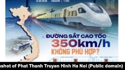 Đài Phát thanh-Truyền hình Hà Nội đăng infographic về đề án đường sắt cao tốc của Việt Nam, tháng 11/2023. Hình minh hoạ.