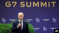 Ông Biden tại cuộc họp báo ở Hiroshima, Nhật Bản, hôm 21/5.