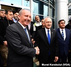 Millet Partisi Genel Başkanı Muharrem İnce ve CHP lideri Kemal Kılıçdaroğlu