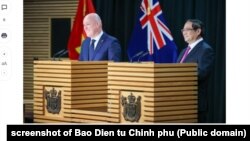 Thủ tưởng New Zealand Christopher Luxon gặp Thủ tướng Việt Nam Phạm Minh Chính ở Wellington, 11/3/2024.