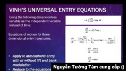 Công thức Du Hành Vũ trụ của Vinh. (Hình: Nguyen Xuan Vinh - A Life In Hypersonic Flight by Wolf, Aron A.; Scheeres, Daniel J.; Lu, Ping)