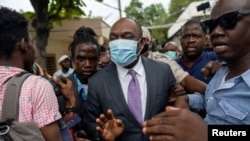 FILE PHOTO: Former senator Youri Latortue in Port-au-Prince, Haiti, July 12, 2021. The United States and Canada on Friday imposed sanctions on him and Haitian Senate President Joseph Lambert.