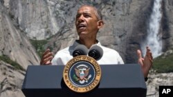 Tổng thống Obama nêu lên sự cần thiết về bảo tồn trong chuyến đi thăm Công viên Yosemite hôm 18/6/2016.