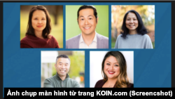 Từ trái qua phải: hàng trên là Khanh Pham, Hai Pham, Thuy Tran; hàng dưới là Daniel Nguyen và Hoa Nguyen (Ảnh chụp màn hình KOIN.com