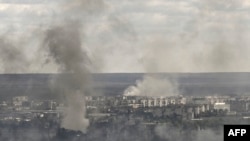 Thành phố Sievierodonetsk bị tàn phá trong các cuộc giao tranh giữa quân Ukraine và quân Nga, 7/6/2022. (Aris Messinis/AFP)