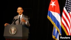 Tổng thống Hoa Kỳ Barack Obama phát biểu với nhân dân Cuba tại Gran Teatro ở Havana, ngày 22/3/2016.