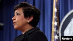 Bộ trưởng Tư pháp Loretta Lynch loan báo quyết định kiện bang North Carolina, ngày 9/5/2016.