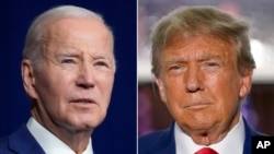 Ảnh phối hợp: Tổng thống Joe Biden, trái, và cựu Tổng thống Donald Trump.