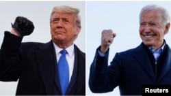 Ảnh phối hợp cựu Tổng thống Donald Trump và đương kim Tổng thống Joe Biden.