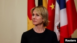 Đại sứ Mỹ tại Liên Hiệp Quốc Kelly Craft tại trụ sở LHQ ở New York, Hoa Kỳ ngày 20/8/2020. REUTERS/Mike Segar/Pool