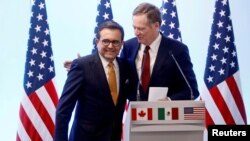 Bộ trưởng Kinh tế Mexico Idelfonso Guajardo và Đại diện Thương mại Mỹ Robert Lighthizer.