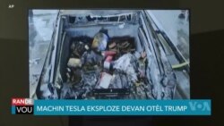 Yon Machin Tesla Ekploze Devan Yon Otèl Trump