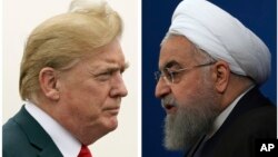 Tổng thống Mỹ Donald Trump (trái) và Tổng thống Iran Hassan Rouhani.