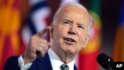 TT Joe Biden phát biểu nhân ngày kỷ niệm 75 năm thành lập NATO tại khán đường Andrew W. Mellon, 9 tháng Bảy, 2024, Washington D.C.