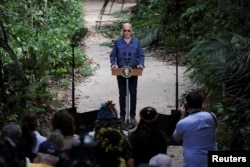 ABD Başkanı Biden, Brezilya'nın Manaus kentindeki Museu da Amazonia'da bir konuşma yaptı- 17 Kasım 2024.