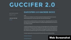 Ảnh chụp màn hình website của hacker Guccifer 2.0, ngày 13 tháng 08 năm 2016. 