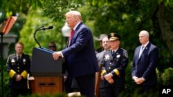 Tổng thống Donald Trump phát biểu trong buổi lễ ký sắc lệnh cải tổ ngành cảnh sát ngày 16/6/2020.