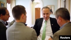 Thượng nghị sĩ Chuck Schumer của bang New York thuộc đảng Dân chủ trả lời phóng viên, ngày 13 tháng 12, 2014. 