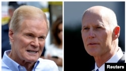 Thượng nghị sĩ Dân chủ Bill Nelson (trái) và Thống đốc Cộng hòa Rick Scott đang tranh một ghế vào Thượng viện Hoa Kỳ.