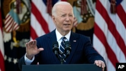 Tổng thống Joe Biden phát biểu tại Nhà Trắng hôm 7/11/2024 sau chiến thắng bầu cử của cựu tổng thống Donald Trump.