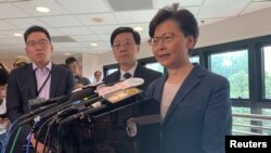 Bà Carrie Lam phát biểu hôm 15/7/2019.