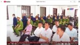 Các nhà sư và phật tử Khmer tại phiên tòa ngày 26/11/2024 ở Vĩnh Long. Photo YouTube THVL.