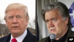 TT Donald Trump, trái, và cựu Cố vấn Chiến lược của Tòa Bạch Ốc Steve Bannon.