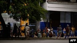 Cubans line up for bread during the second day of the nationwide blackout in Havana, Oct, 19, 2024. 