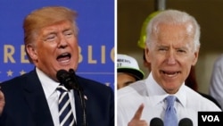 Tổng thống Donald Trump (trái) và ông Joe Biden.