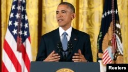 U.S. President Barack Obama holds a news conference in the East Room of the White House in Washington, Nov. 5, 2014. 