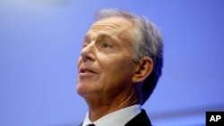 Cựu Thủ tướng Anh Tony Blair tại Viện Bảo tàng 11/9 ở New York, ngày 6/10/2015.