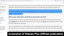 Đoạn trích trong bài báo của Vietnam Plus về Quỹ vắc-xin COVID-19, 17/6/2021.