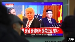 Tổng thống Mỹ Donald Trump và lãnh tụ Triều Tiên Kim Jong Un 